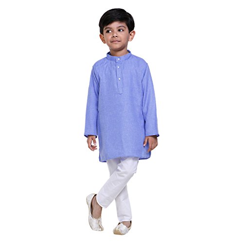Littly Khadi Style Ethnic Wear Kids Cotton Kurta Pyjama Set