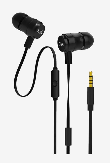 Boat BassHeads 235 In the Ear Earphones with Mic (Charcoal Black)