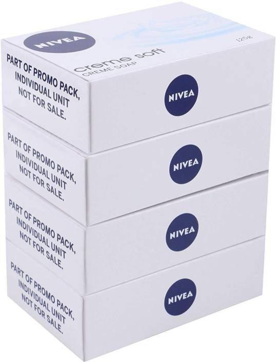 Nivea NiveaCreme Soft Creme Soap, 125g (Pack of 4)