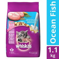 Whiskas Kitten Dry Cat Food, Ocean Fish Flavour – 1.1 kg Pack