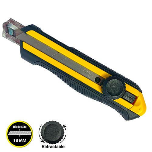 Stanley Dynagrip 18MM Retractable Snap-Off Blade, Yellow & Black | STHT10418-8 | (18 MM)