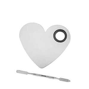 Brain Freezer Makeup Palette With Stainless Steel Heart Shape Spatula, Silver 100 g