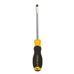 STANLEY STMT60822-8 Cushion Grip Slotted Standard Screwdriver 5 mm x 100 mm Black and Yellow