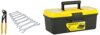 STANLEY13'' Organised Maestro Plastic Tool Box with Clear top lid Yellow & 70-379E Matte Finish Double Open End Spanner Set 8-Piece Set Chrome & 10'' Water Pump Plier Box JointCurve Steel