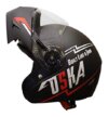 Steelbird SB-45 OSKA Flip Up Helmet with Reflective Graphics (X-Large 620 mm, Matt Black with Clear Visor), ABS