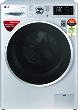 LG 6.5 Kg 5 Star Inverter Fully-Automatic Front Loading Washing Machine (FHT1265ZNL, Luxury Silver, 6 Motion Direct Drive)