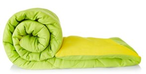 Amazon Brand - Solimo Microfiber Reversible Comforter, Single (Olive Green & Cheery Yellow, 200 GSM)