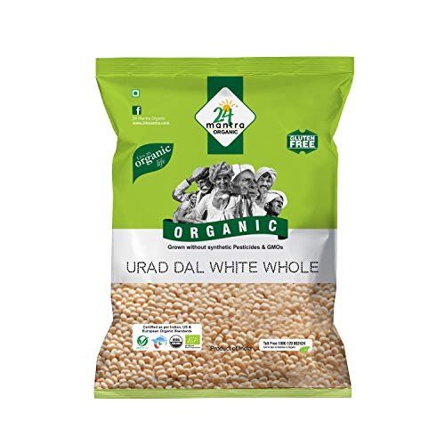 24 Mantra Organic Urad Dal White Whole, 500g