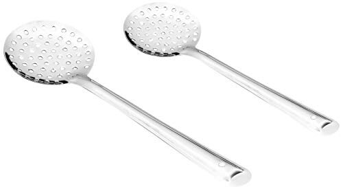Amazon Brand – Solimo Stainless Steel Basting/Serving Skimmer Set (2 pieces)