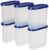 Amazon Brand – Solimo Modular Plastic Storage Containers with Lid, Set of 6, 1.8L, Blue
