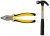 ASHRAFI Hardware Stanley 70-482 Sturdy Steel Combination 8-Inch Pliers (Yellow and Black) & Claw Hammer Steel Shaft (Black and Chrome) Combo