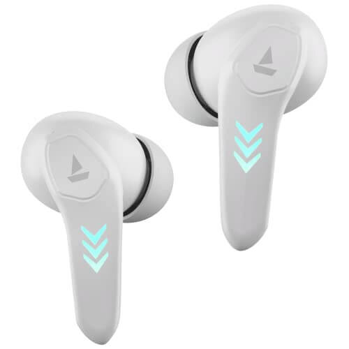 boAt Airdopes 190 True Wireless Earbuds with Beast Mode(50ms) for Gaming, 40H Playtime, Breathing LEDs, boAt Signature Sound, Quad Mics ENx Tech, ASAP Charge & BT v5.3(White Sabre)