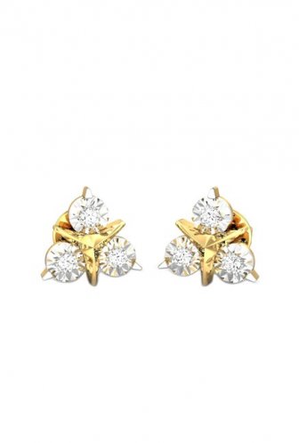 Candere by Kalyan Jewellers Spear 18k Gold & 0.06 ct Diamond Earrings