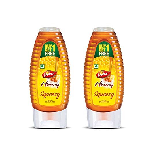 Dabur 100% Pure Honey Squeezy, 225g (Buy 1 Get 1 Free)