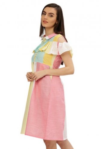 Desi Fusion Multicolor Textured Dress