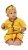 FOCIL Yellow Krishna Dhoti Kurta Dress For Kids (Pack of 4-Basuri,Mor Pankh Mukut,Bandhni Patka & Dhoti Kurta) (6-7 Years)