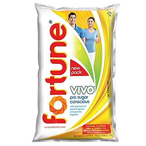 Fortune Vivo Pro Sugar Conscious Edible Oil, Pouch, 1 L