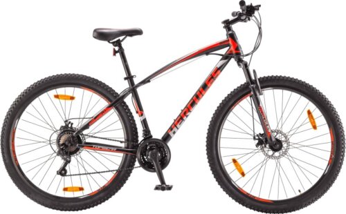 HERCULES TOP GEAR-S29 R1 With Shimano Gear 29 T Mountain Cycle(21 Gear, Black, Only Front Suspension)