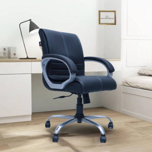 Newturn MAXSON Mid back Leather Office revolving chair