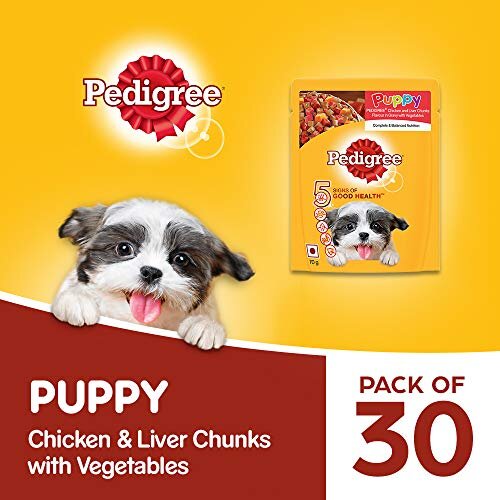 Pedigree Puppy Wet Dog Food Food, Chicken Chunks in Gravy, 30 Pouches (30 x 80g)