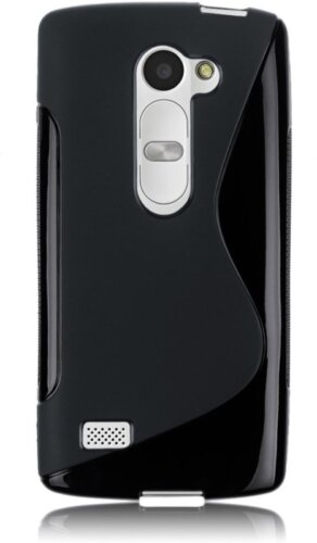 S Case Back Cover for LG Leon(Black, Grip Case)