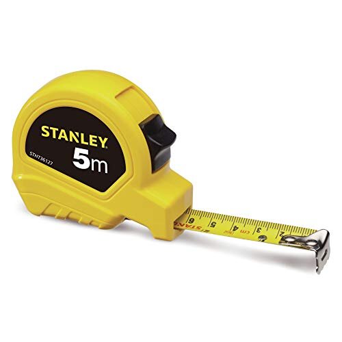 Stanley Measuring Tapes Covered with Metal Coating (5 m X 19 mm, Yellow)