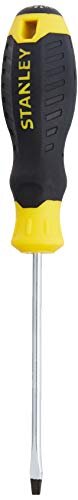 STANLEY STMT60817-8 Cushion Grip Slotted Standard Screwdriver, 3 mm x 75 mm, Black & Yellow