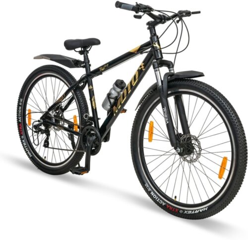 VESCO Moto Black with Shimano Gear MTB 29 T Mountain Cycle(21 Gear, Black, Only Front Suspension)