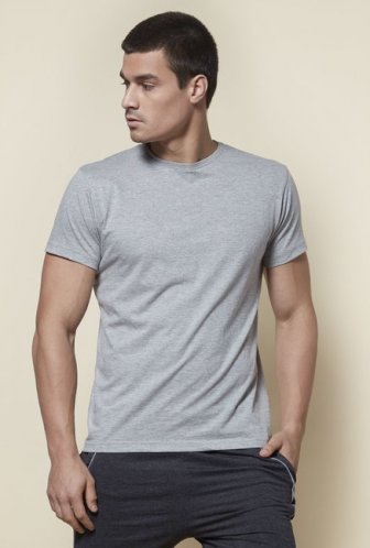 Zudio Grey Slim Fit T-Shirt